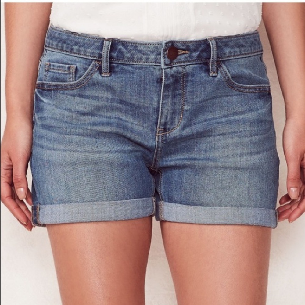 LC Lauren Conrad Cuffed Denim Shorts